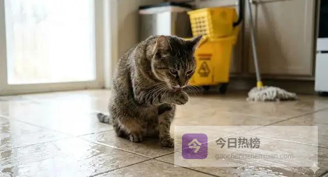 周末大扫除用清洁剂，猫咪误舔容易生病，安全清理看这几招