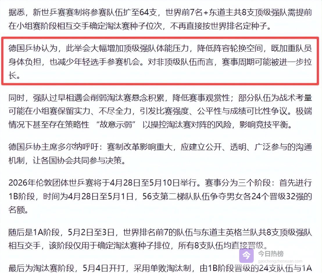 伦敦赛前炸锅：德国公开信掀桌式吐槽赛制